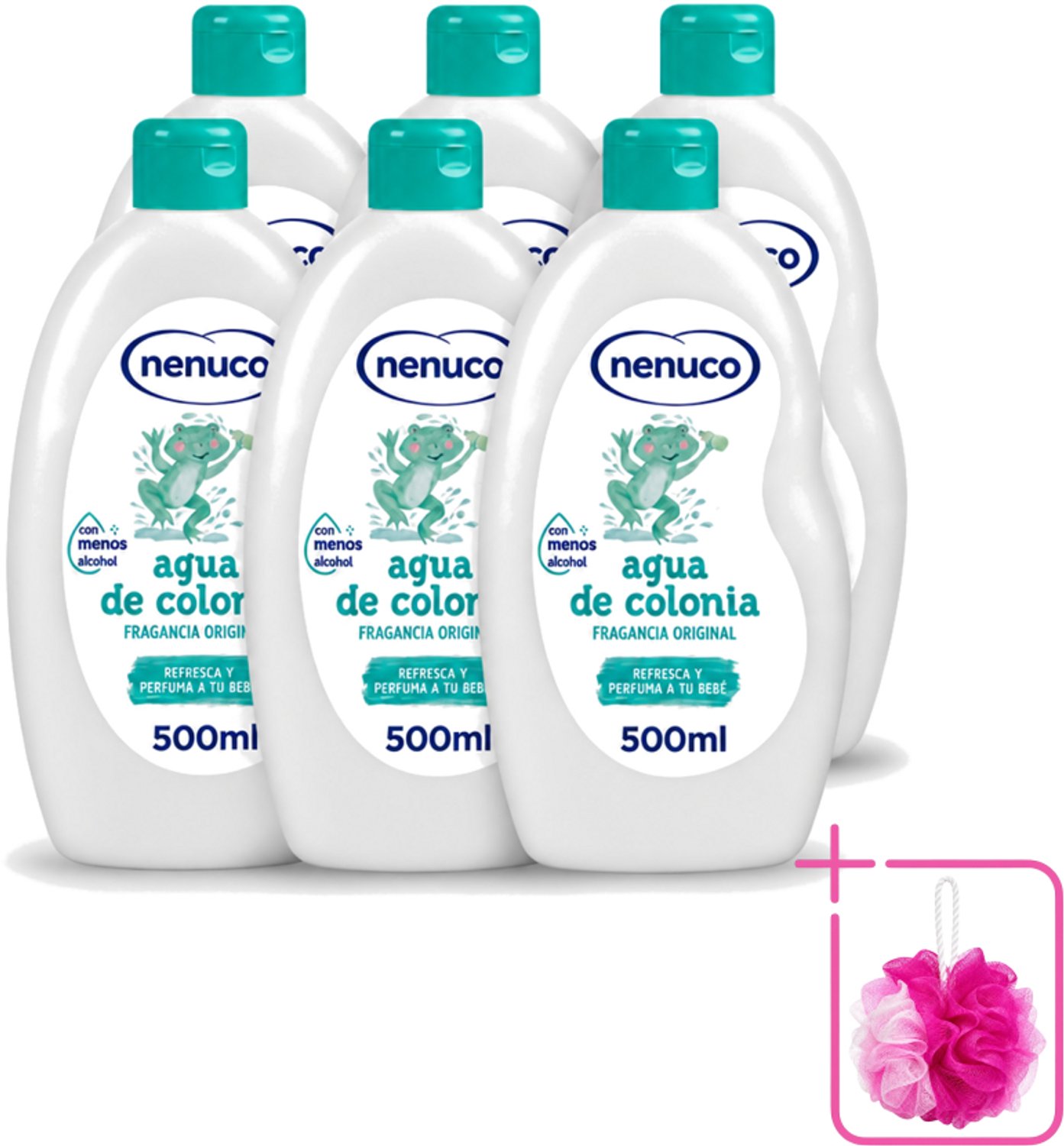 6 x Nenuco – Haarlotion – Agua de Colonia – 500 ml - Bulkverpakking - Agua de Colonia - Douchemop - Kinderparfum