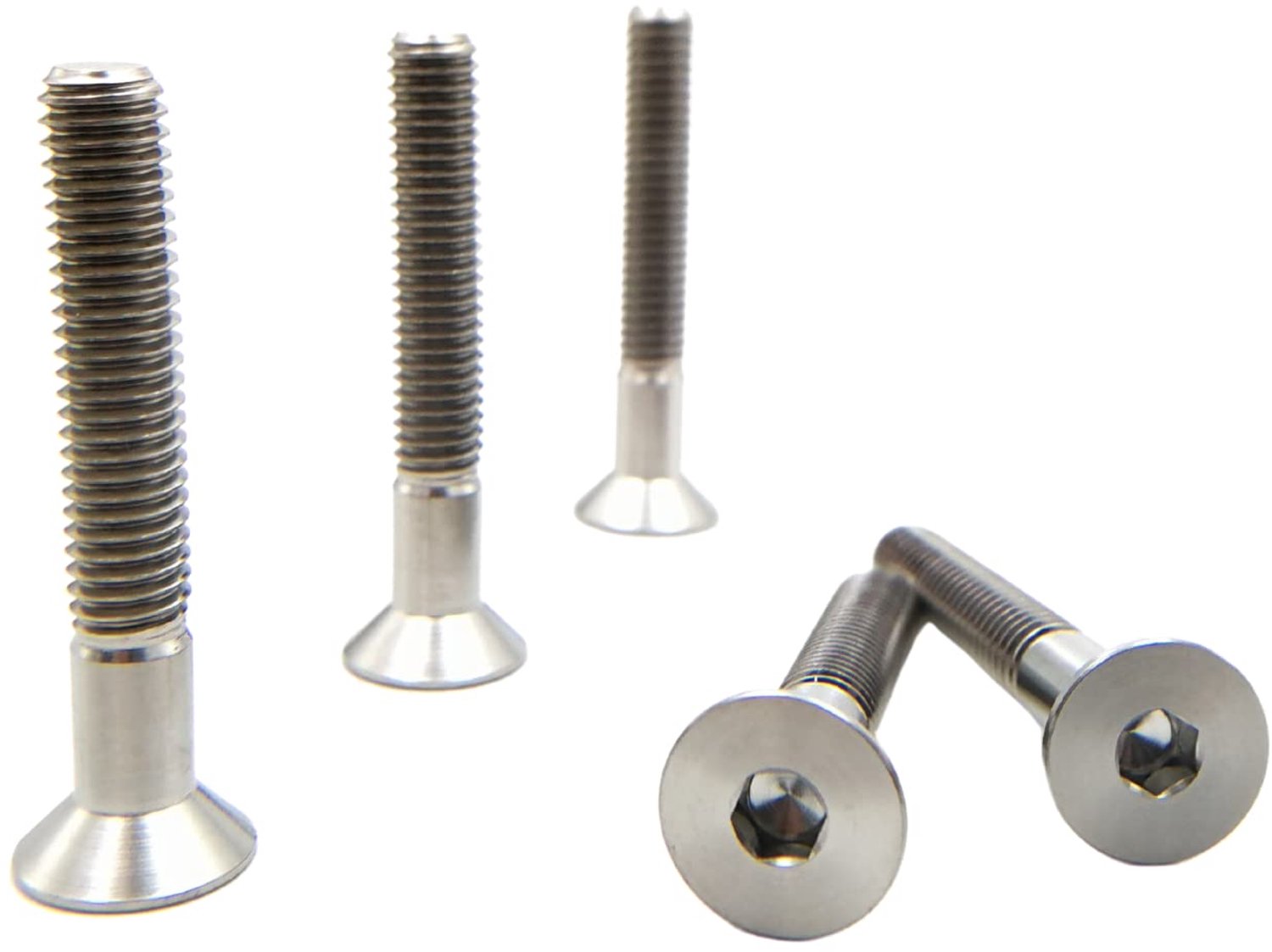 RISON Titanium Bolts M8 x 1.25 x 40mm Hex Socket Countersunk Head Screws GR5 Flat Head Bolts Titanium Alloy Color - ShopVlot
