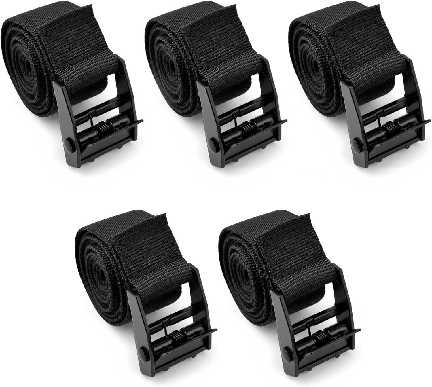 Riemen 2 m - verstelbare lashing straps met klem - set van 5 - ideaal voor veilige bevestiging - Vemera