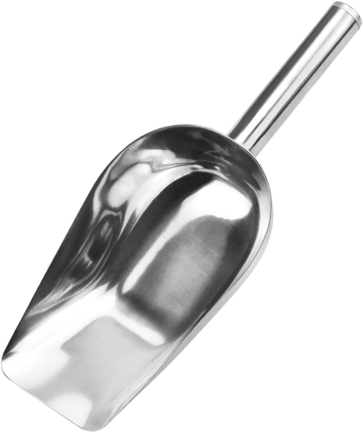 Multifunctionele RVS Schep voor IJs, Bloem en Suiker - Ideaal voor Keuken, Bar en Buffet met Handige Pocketfunctie en Geschikt voor Verpulverd IJs en Cereal