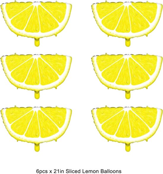6 stuks citroenfolieballon voor zomerfeest, feestdecoratie met fruitthema — afbeelding 4