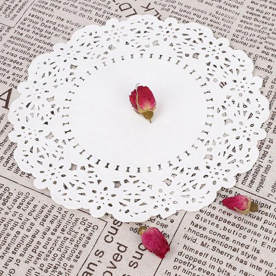 150 STUKS Wegwerpservetten, Kanten Servetten Ronde Placemats Jaloezieën Bakvormen Accessoires Bulk Taart Dessert Ambachten — afbeelding 5