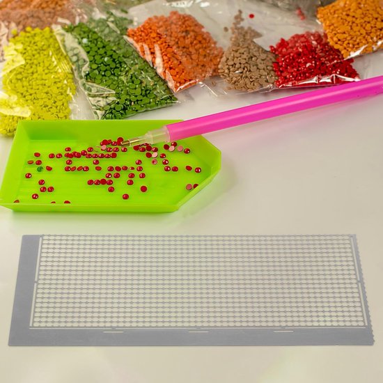 2 Stuks Rvs Rhinestone Ruler Precisie Mesh Liniaal voor DIY Diamantschilderij Borduurkunst Roestvrij Stalen Positioneringstool voor Nauwkeurige Steentjesplaatsing — afbeelding 3