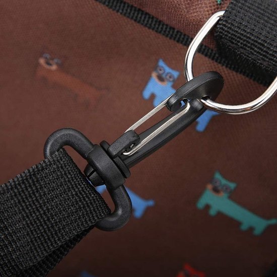lyrlody Wasbare hondenautostoel, 3-in-1 opvouwbare huisdier-kattenautostoel, reisstoel, ademende hondenautostoel voor auto, SUV, vrachtwagen, met veiligheidsgordel (bruin) — afbeelding 2