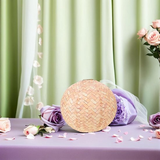 6 Stuks Rustieke Ronde Papieren Lantaarns met Cochenillepatroon Vintage Hangende Lantaarns voor Bruiloft Feest Verjaardag of Thuisdecoratie Inclusief Landhuisstijl Exterieur — afbeelding 3