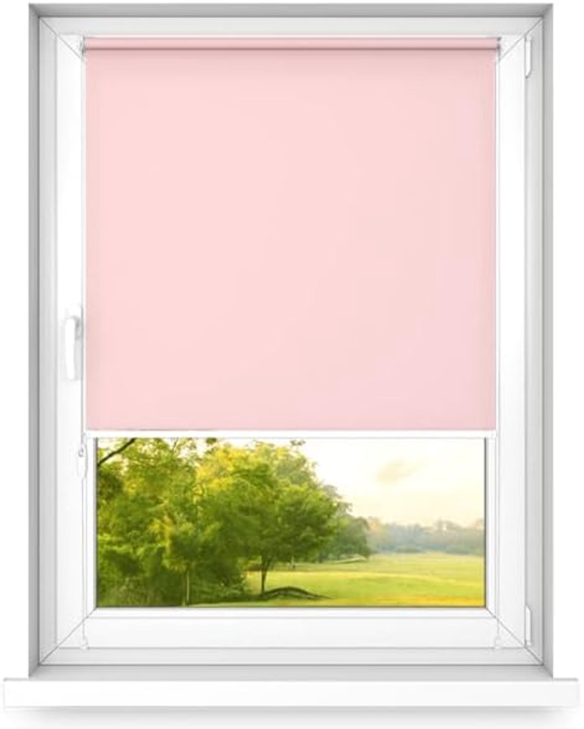 mini rollo basic - Rolgordijn - Niet-invasief - Raamrolgordijn binnen zonder boren - Niet-invasieve handgrepen - Dimmen rollo - 1200x1900mm Roze - Bediening aan de Linkerkant