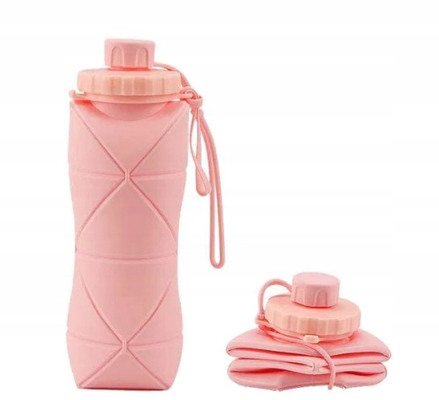 Opvouwbare Sportfles 600ml - Roze, Lekvrij & BPA-vrij