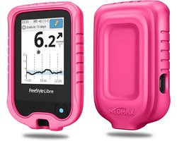 Siliconen Hoes voor Freestyle Libre 3/2/1 en Libre Reader, Lichtgewicht Schokbestendig en Antislip Bescherming, Zachte Gel Skin met Verhoogde Rand in Magenta