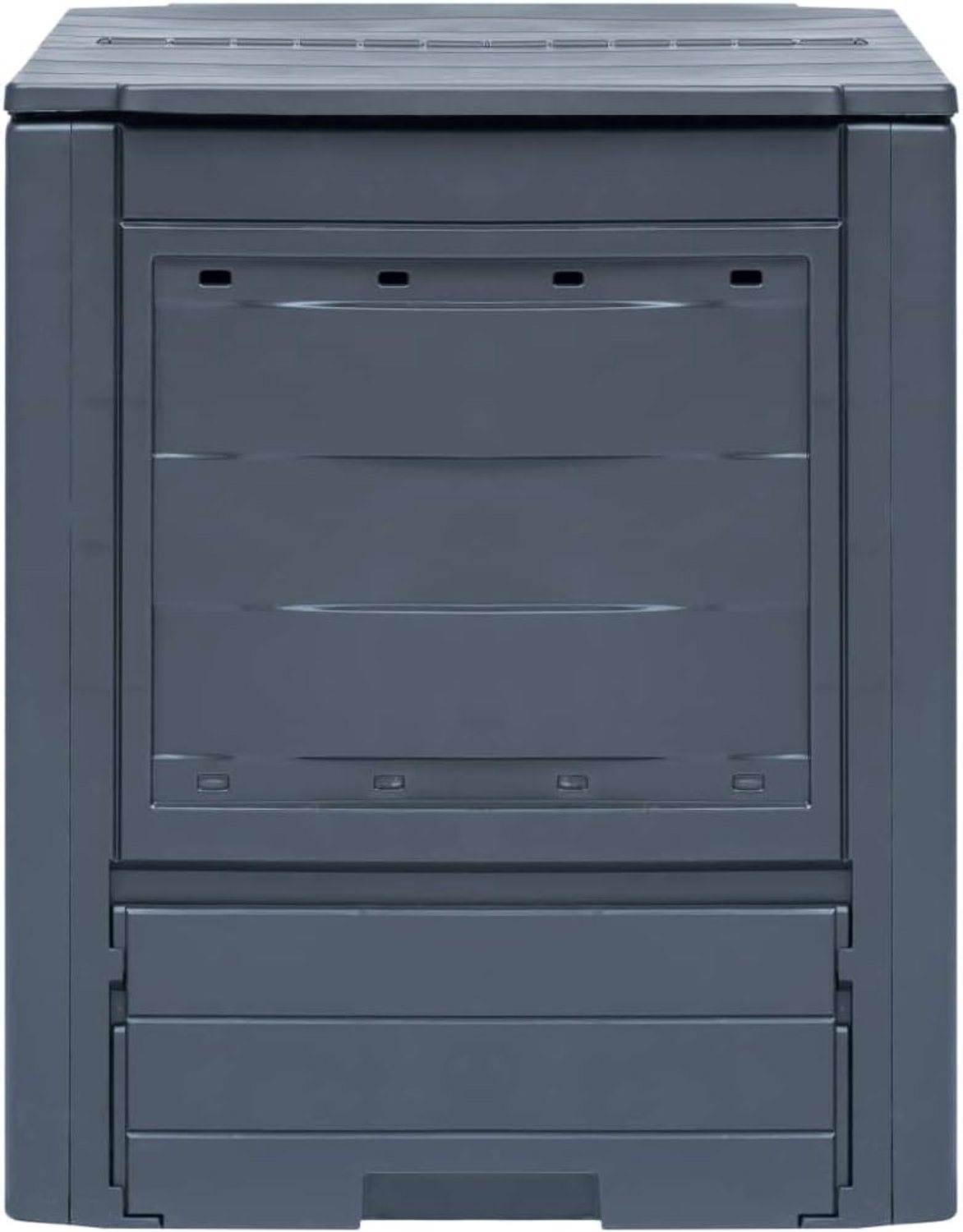 Tuincompostbak 260 liter kunststof compostbak met deksel 60 x 60 x 83 cm rotan-look compostbak voor tuinafval, bladeren en grassnijden