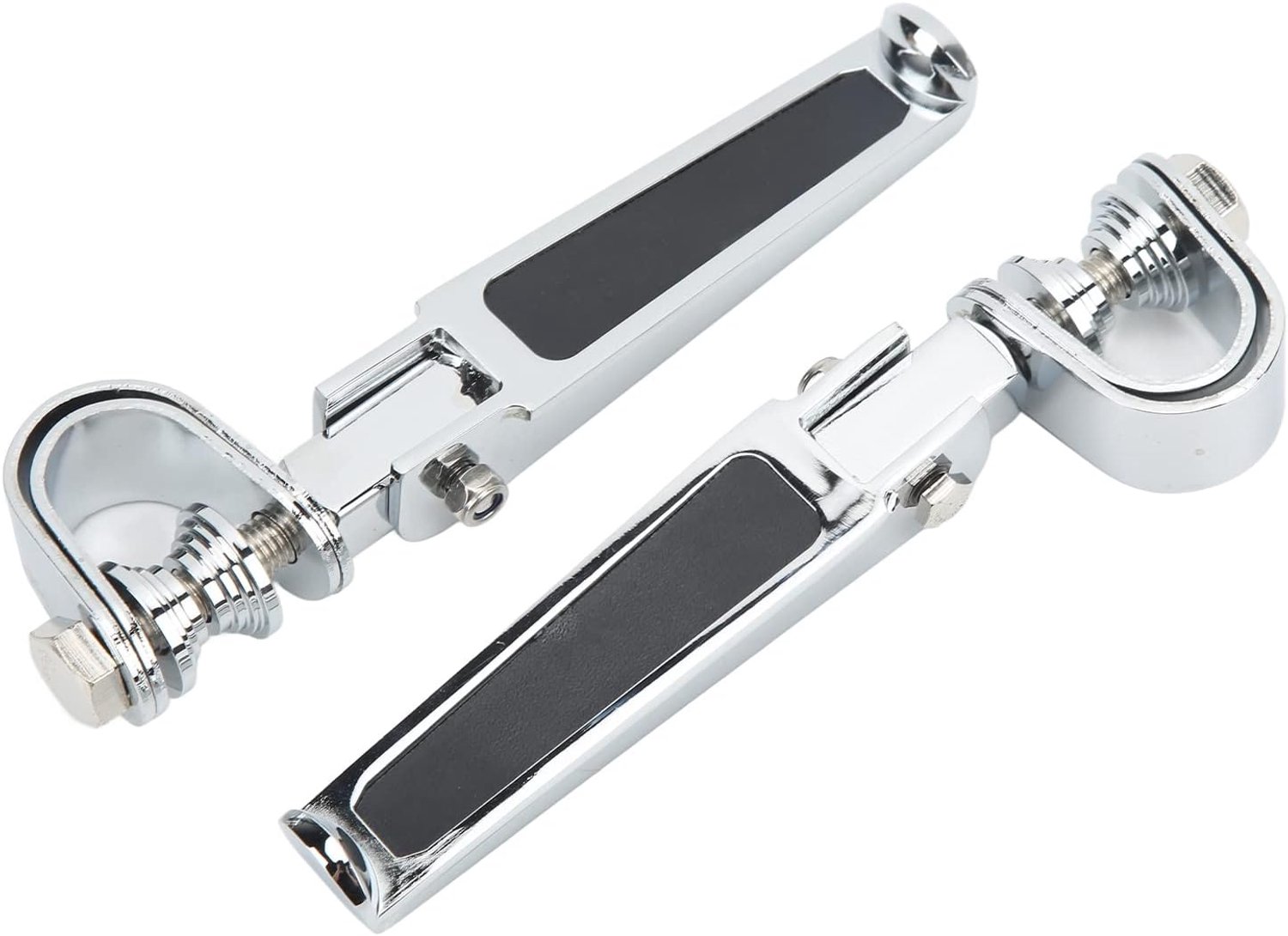 Paar Aluminiumlegering Duurzame U-klem Voetsteunen Comfortabele Ergonomische Voetsteunen voor Motorfiets Straatfiets met 1in-1-1/4in Highway Engine Crash Bar