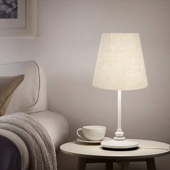 6 Stuks Scandinavische Stijl E14 Kroonluchter Lampenkap Stoffen Wandlampafdekking Accessoire voor Huisdecoratie in Vlaskleur 6 Stuks voor Slaapkamer Woonkamer Hotel Studio — afbeelding 5
