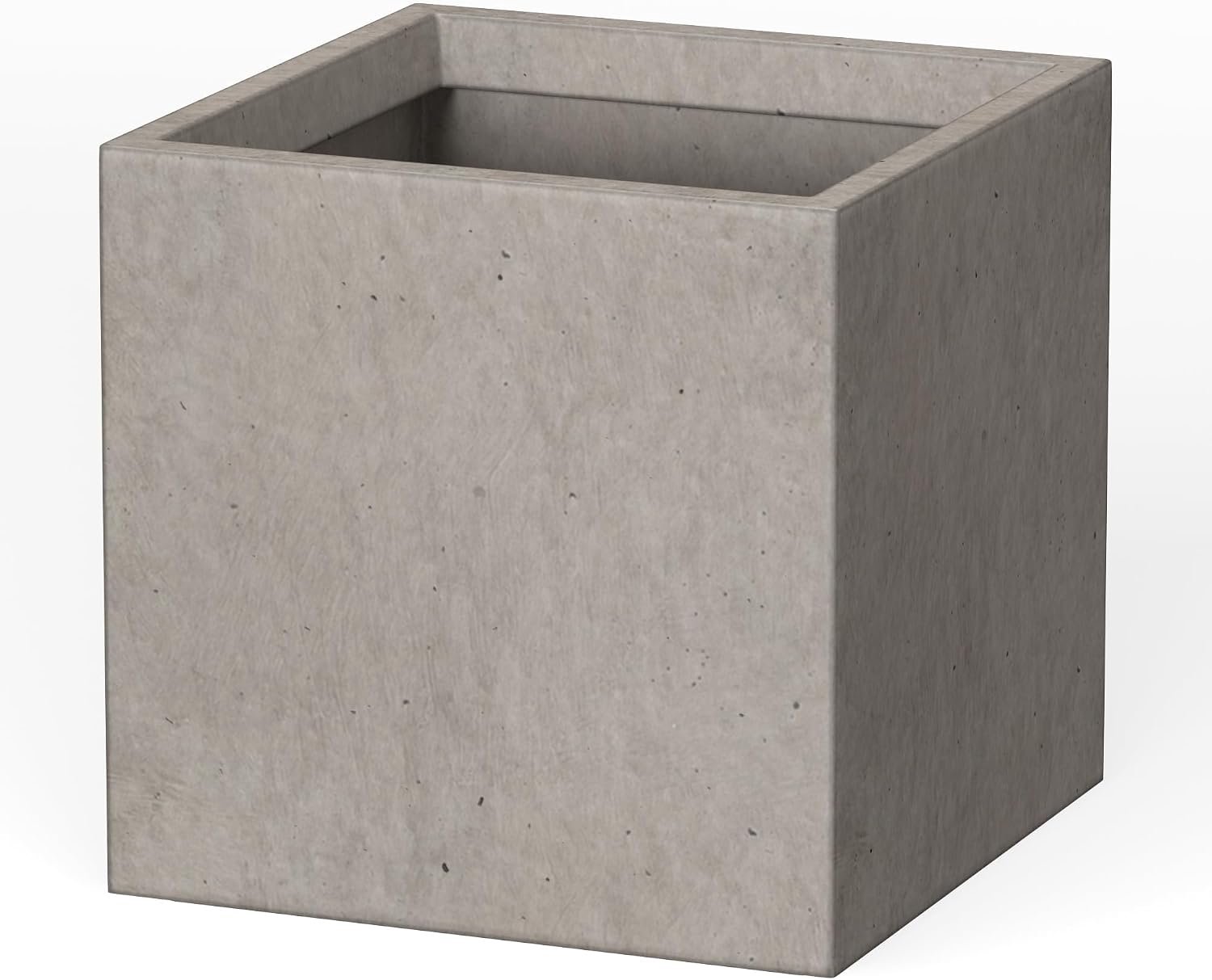 Kante Lichtgewicht moderne vierkante, elegante handgemaakte tuin plantenbak pot voor binnen en buiten, beton, verweerd grijs, 25,4 cm x 25,4 cm x 25,4 cm