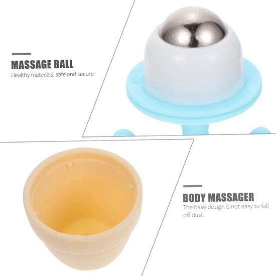 2 Stuks Roller Ball Massager Aanloop Reflexologie Spier Stekelige Massage Schouder Lichaam Kralen Massagerollerstok Hulpmiddel Stimulator Massagetool Roestvrij Staal — afbeelding 4