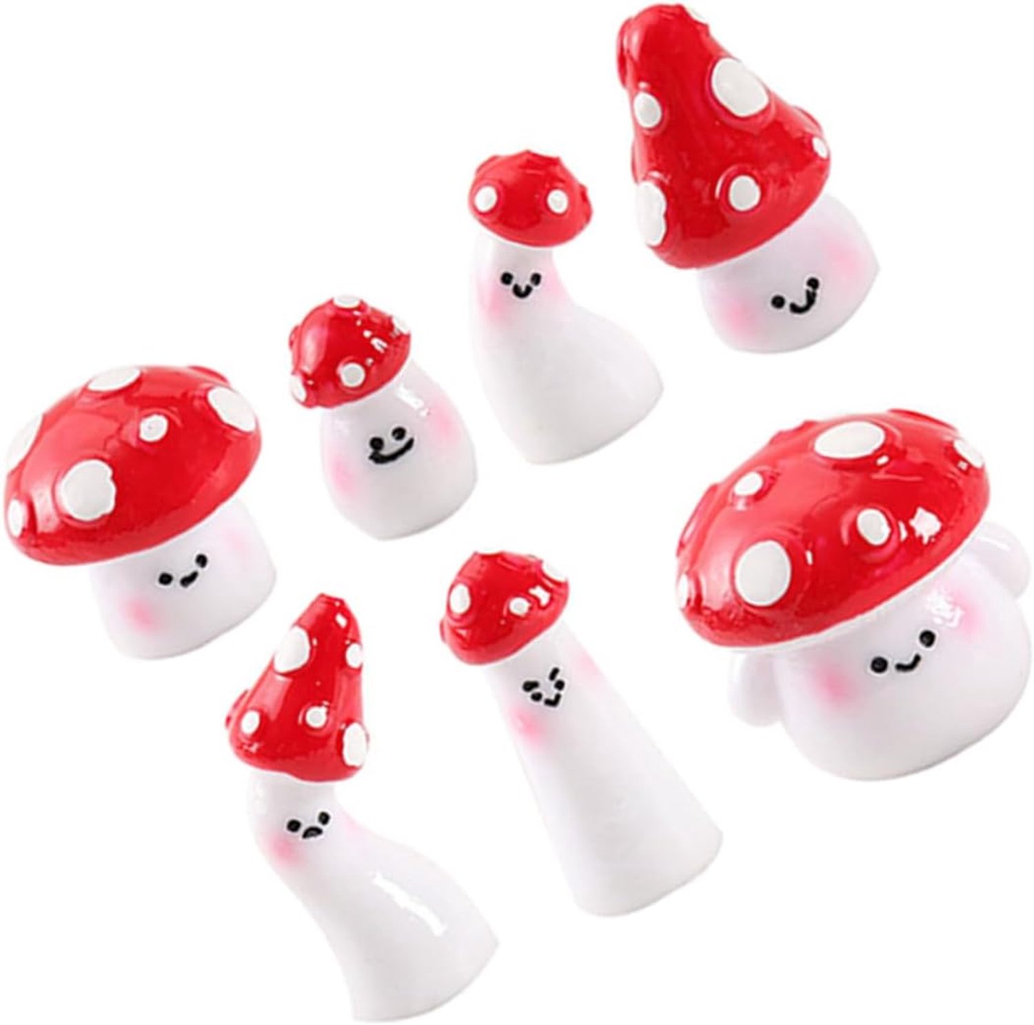 Happyyami 7 Stuks Delige Miniatuur Paddenstoelen Ornamenten voor Decoratie Schattige Paddenstoelen voor Landschap Bonsai Decoratie