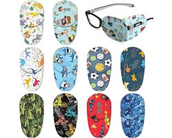 10 Stuks Oogpleisters voor Tieners, Herbruikbare Cartoon Oogpleisters, Kleurige Oogpleisters voor Behandeling van Amblyopie en Strabismus voor Links en Rechts Oog