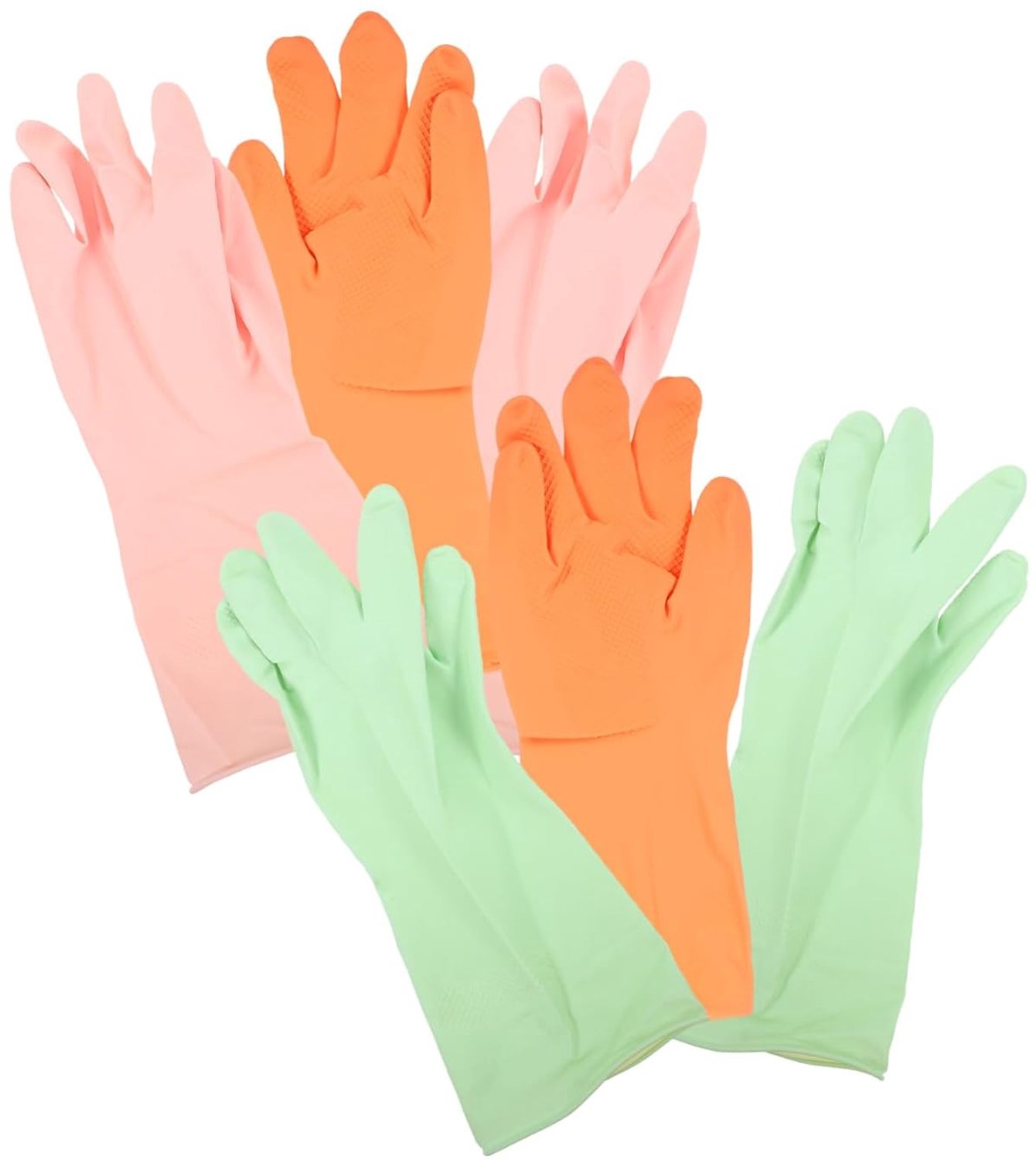 3paar Kleurige Latex Afwashandschoenen Herbruikbare Antislip Keukenhandschoenen Voor Huishoudelijk Gebruik Voor Afwassen Schoonmaken Kledingwassen
