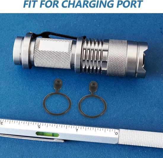 20 Stuks Waterdichte Dopring Siliconen Waterdichte Oplaadpoortafdekking Voor Zaklamp Oplaadpoort Stofdichte Plugdop Siliconen Zaklamp Oplaadgat Stofplug Oplaadpoortafdekking Zwart — afbeelding 4