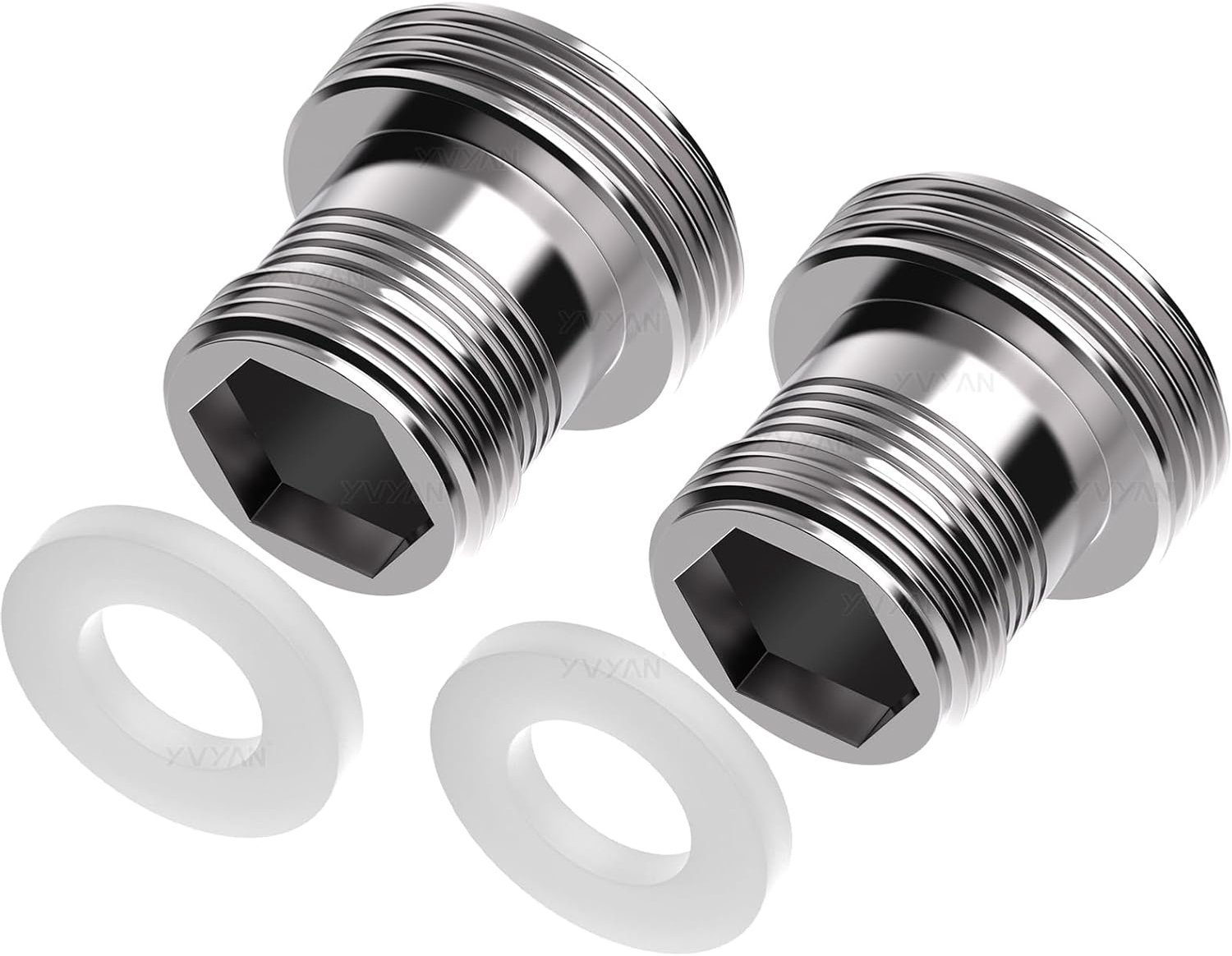 Kraan adapter M18 naar M22 - 2 stuks dubbele schroefdraad adapter voor M18 en M22 buitendraad voor waterbeluchter en - ShopVlot