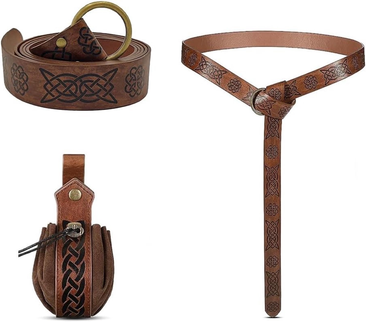Medieval Faux Leather Tas voor Cosplay, Viking Outfit en Halloween, Ideaal voor Necromanten en Larp
