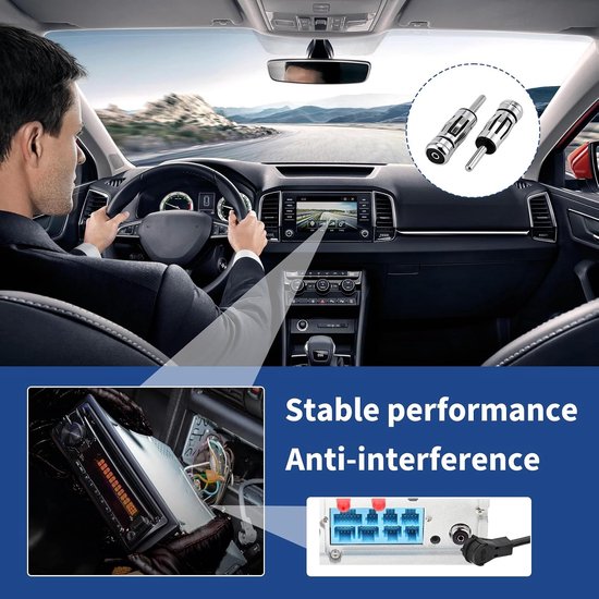2 stuks autoradio-antenne-adapter DIN mannelijk naar ISO vrouwelijk, universele auto-antenneconnector, converter voor aftermarket-autoradio, stabiele FM-radio-ontvangst, voor Europese voertuigen — afbeelding 3