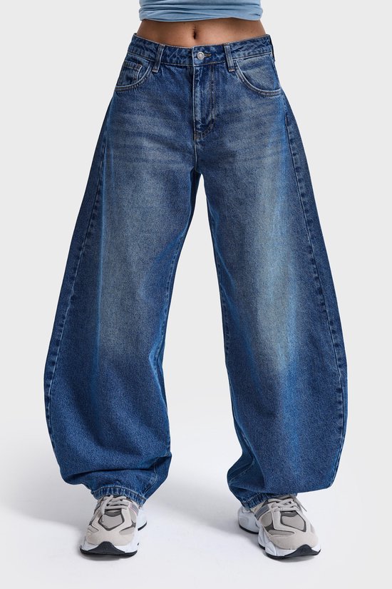 It's Basic - MEGA BALLOON MID RISE JEANS - AZURE