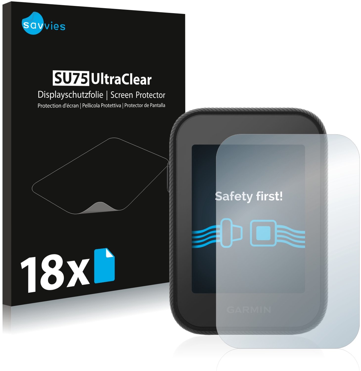 Savvies - Screenprotector voor Garmin Approach G30 - Folie Beschermfolie transparant 18 Stuks