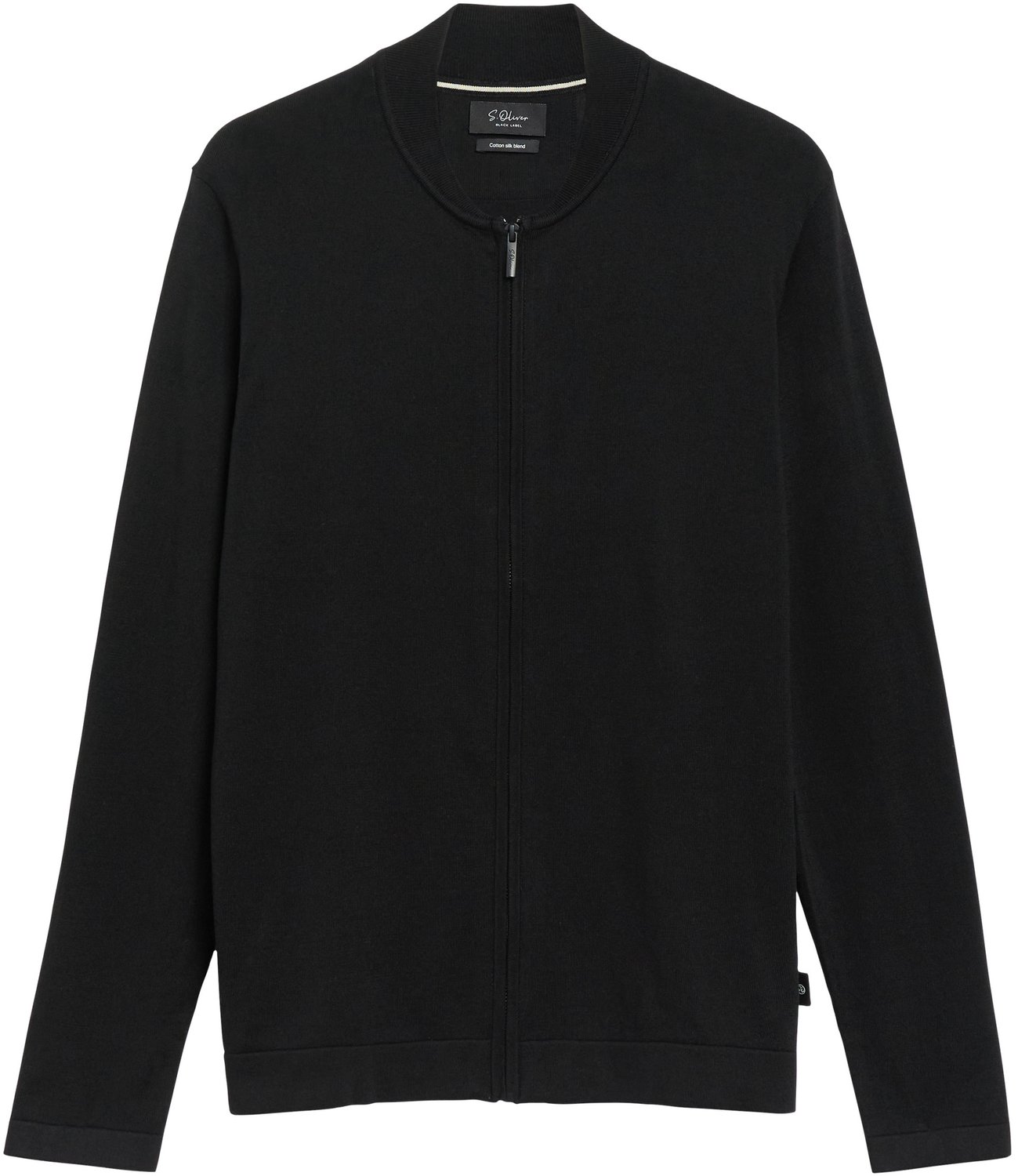 s.Oliver - male - Gebreid vest in blouson-stijl van een katoen-zijde-mix