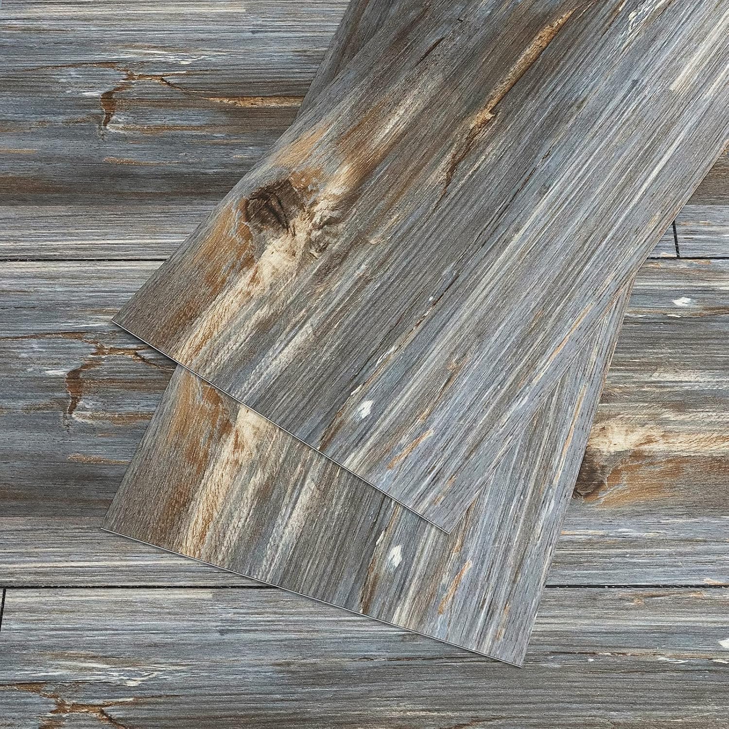 VEELIKE grey floor tiles peel and stick tile sticker 90cm×15cm 36 pieces