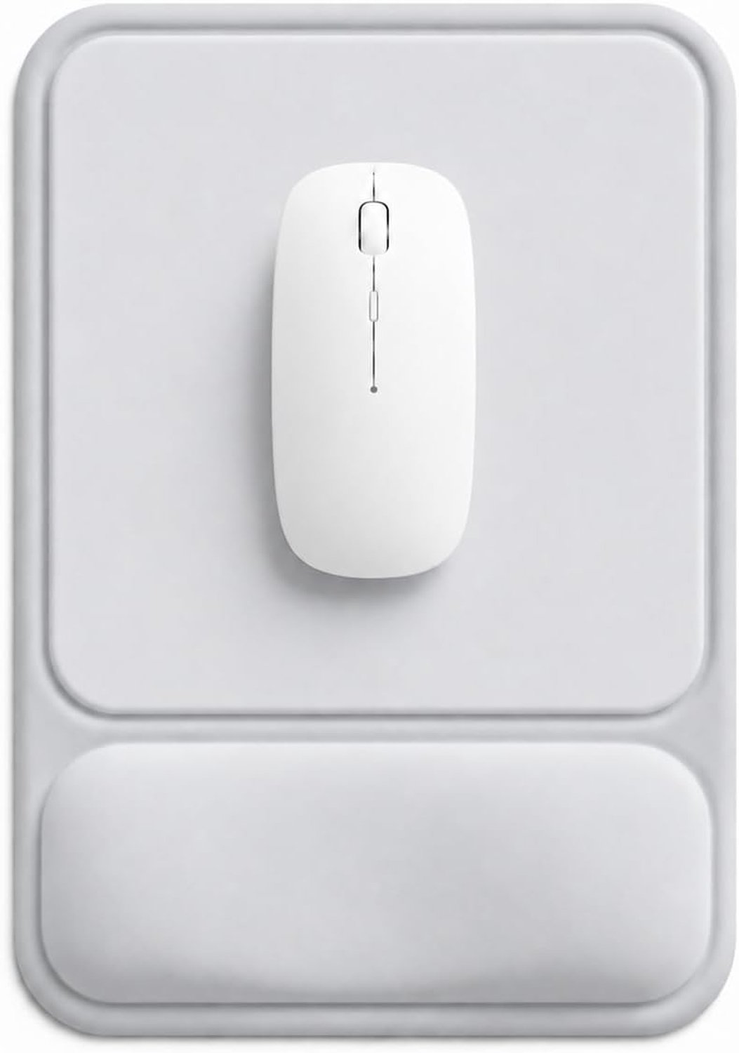 Tapis de souris ergonomique avec repose - poignet creux, gel, Design anti - pression, base antidérapante, confort de bureau et de jeu amélioré (gris clair)