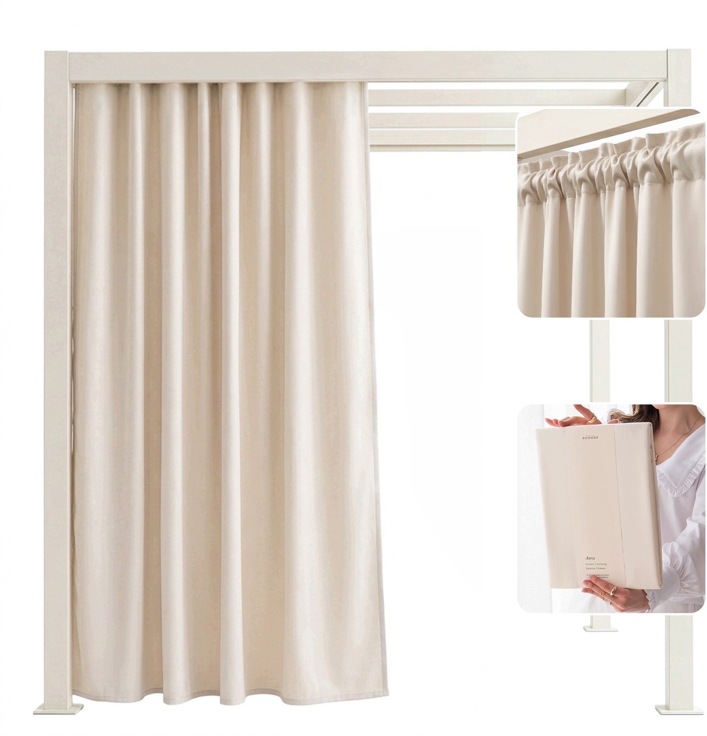 ROOM99 Tuindoek 140x260cm Roomwit - Waterdicht & UV-bestendig