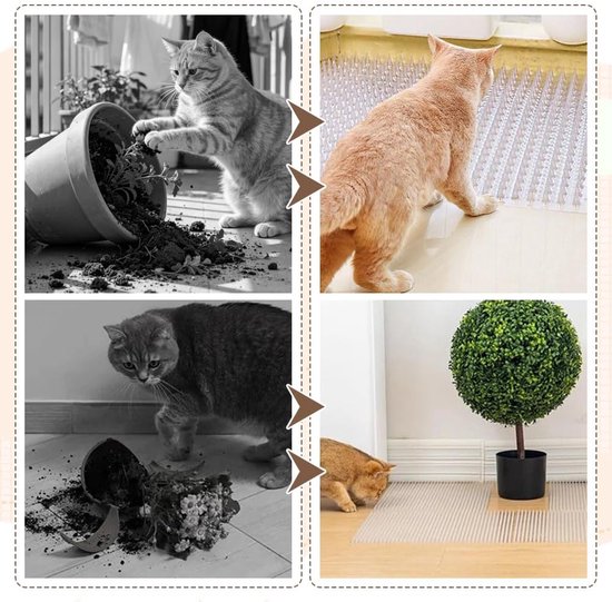 20 stuks transparant doornrooster tegen katten, 42 x 8,2 cm, kattenafweermat, kattenafweermat, kattenafweermat, voor tuin, binnen en buiten — afbeelding 4