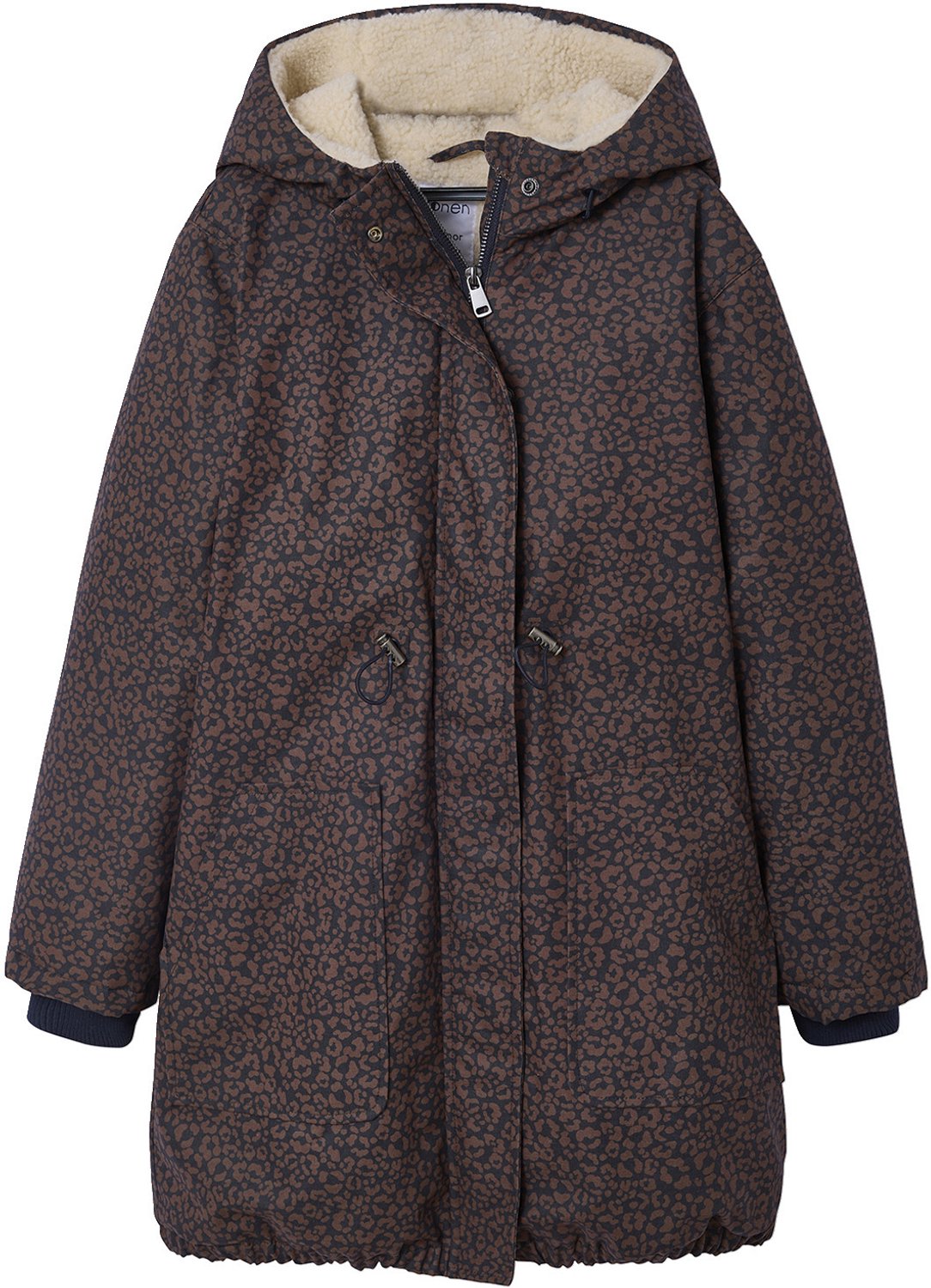 Jonen Parka met luipaardprint voor meisjes met sherpavoering JONEN