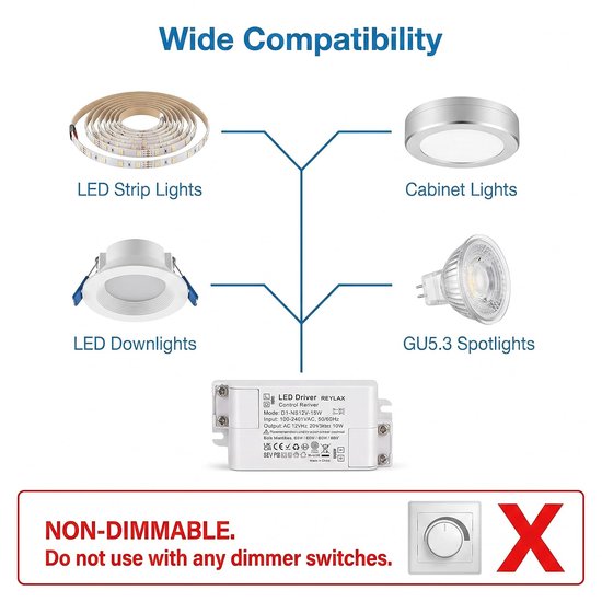 2 stuks led-drivers, 12 V, 15 W, led-voeding 12 V, transformator 1,25 A, voedingen 220 V naar 1,25 A, driver AC/DC met constante spanning, compacte transformator voor G4 MR11 MR16 spot, keuken — afbeelding 2