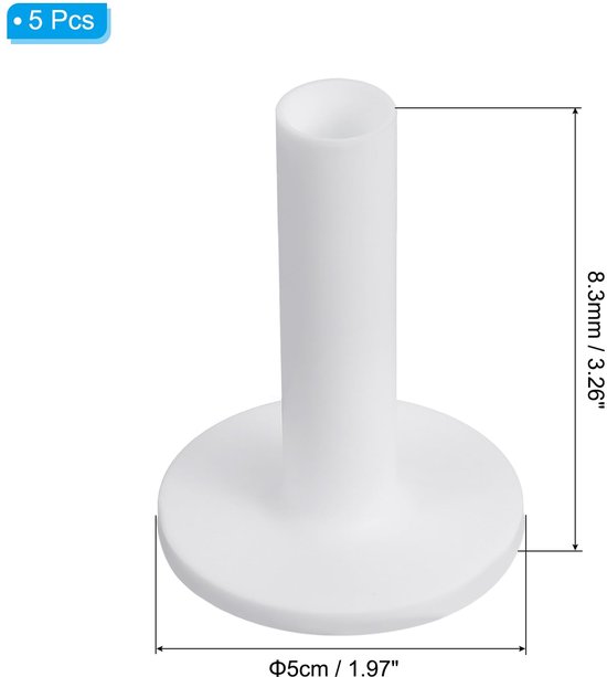 PATIKIL 3,3 Inch Rubber Golf Tees, 5 Pack Tall Practice Training Driving Range Tees Stabiele Balhouder voor Outdoor Indoor Hitting Mat, Wit — afbeelding 5
