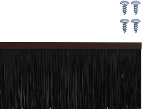 6 stuks deurborstelafdichtingen, aluminiumlegering, bruin, 100 cm — afbeelding 5