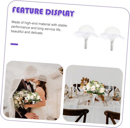 2stuks Foam Bruidsboeket Houder Met Decoratieve Handgreep Voor Bruiloften Ceremonies Eenvoudig Te Gebruiken Met Invoervormen — afbeelding 2