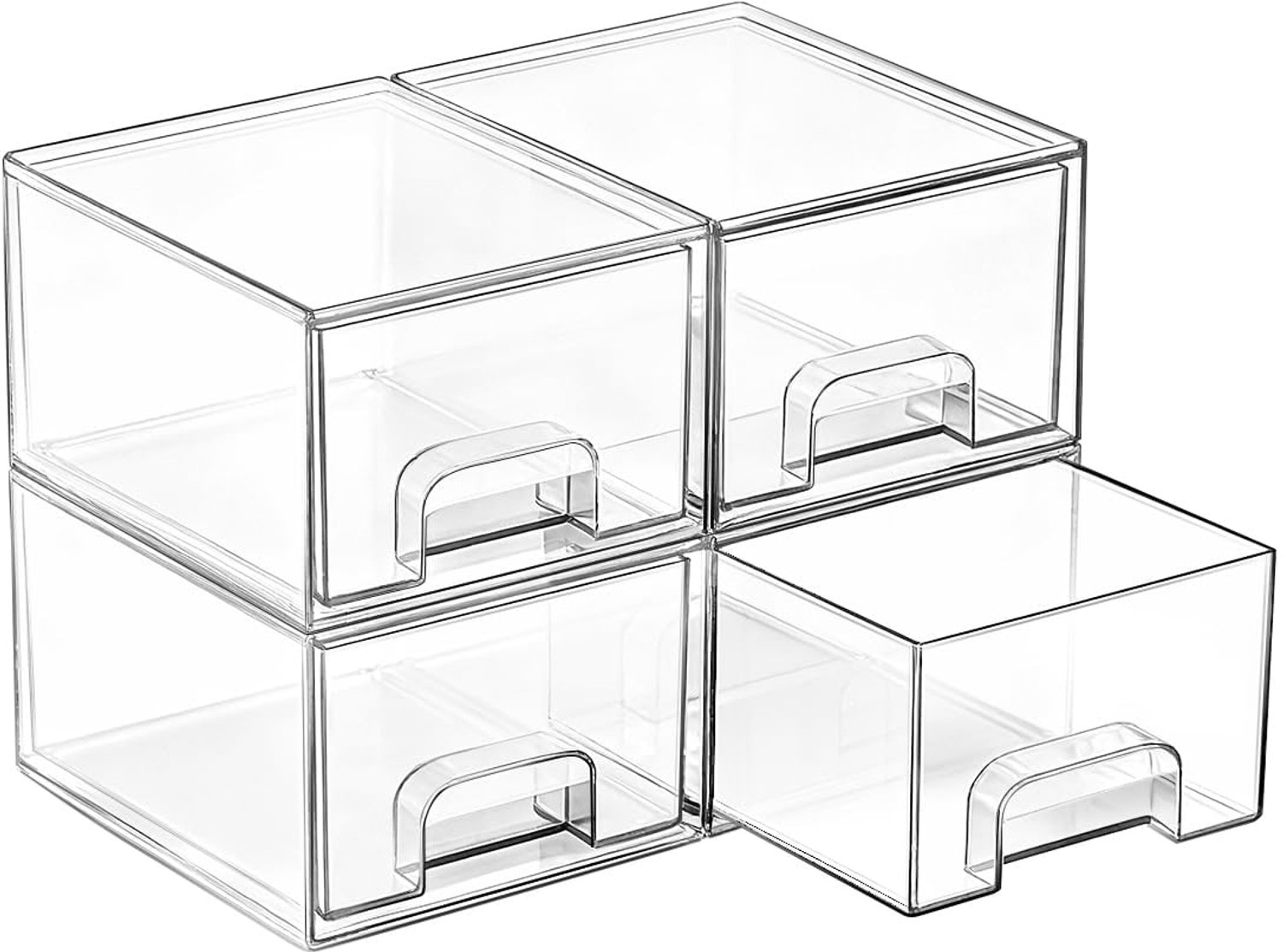 Opberglade - Acryl - Transparant - 4 stuks