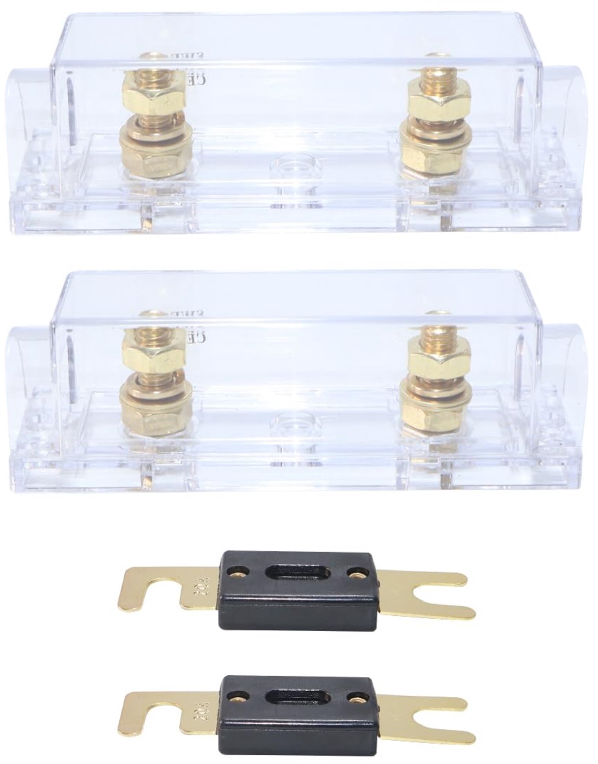 Grobo 2 stuks 20A ANL-zekeringhouder en 20Amp 32VDC ANL-zekering voor audio- en videosystemen