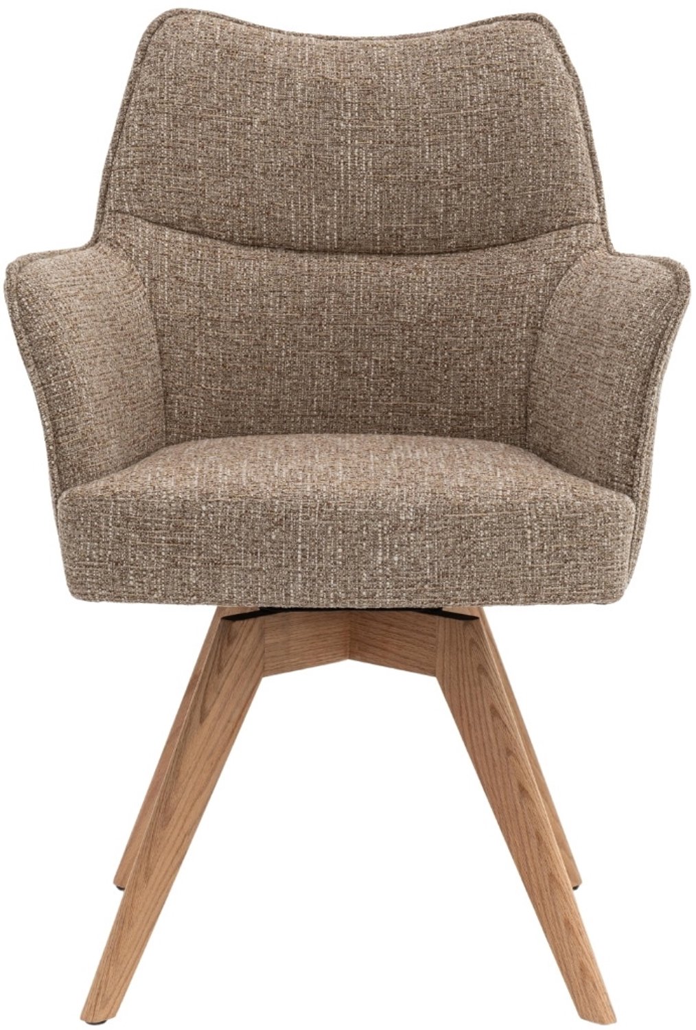 DÉJA Living Eetkamerstoel Zayn - Taupe/Naturel - Draaibaar - Set van 2