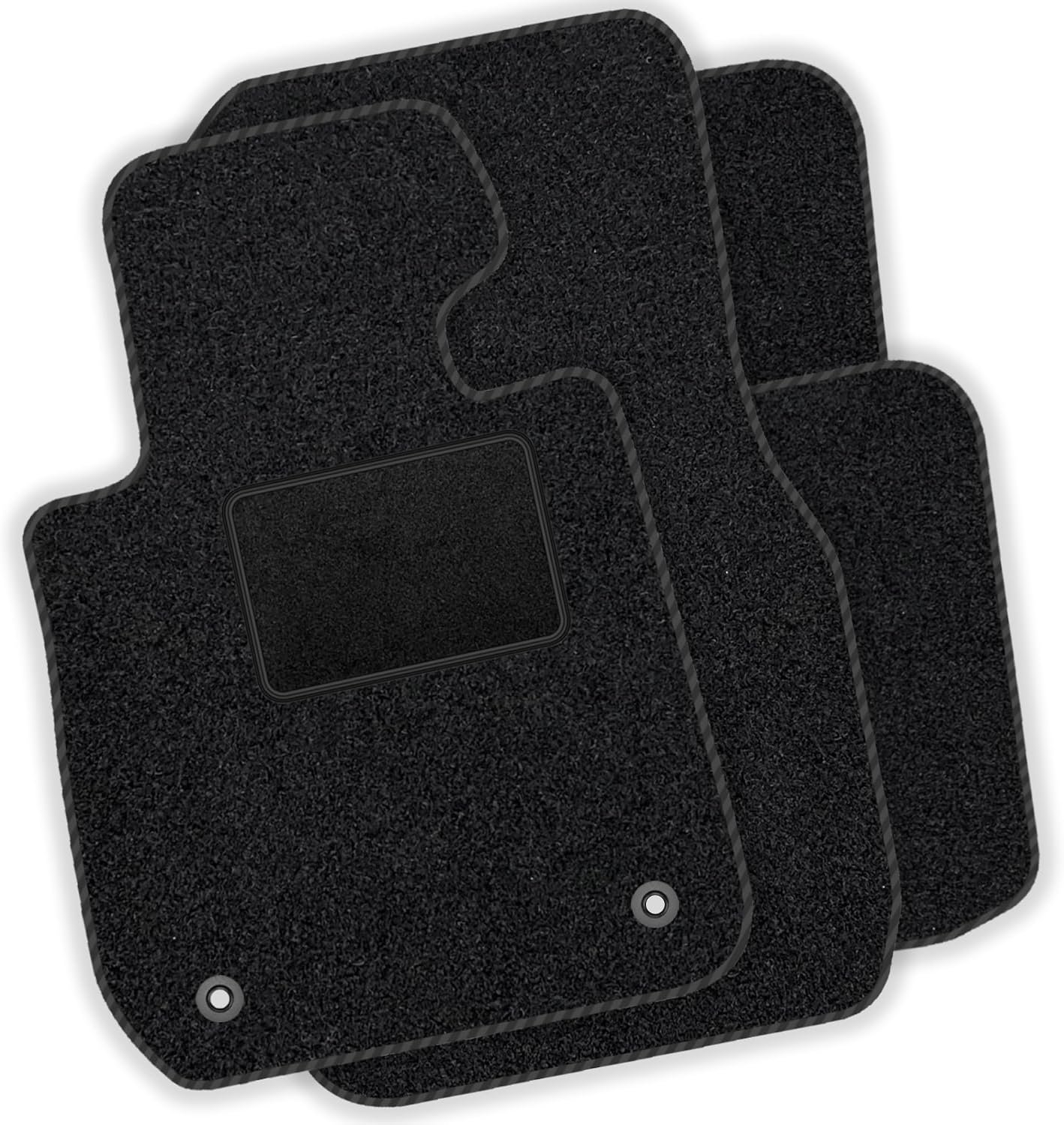 moto-MOLTICO Autovloermatten - velours automatten geschikt voor Citroen C5X 2021-, Peugeot 408 2022- - 4-delige set - zwarte automatten met zwarte siernaden