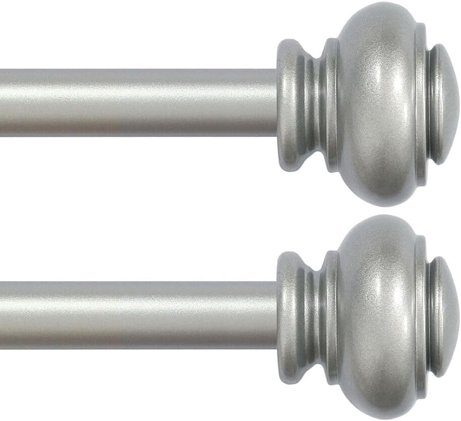 Turquoize Set van 2 gordijnstangen voor ramen van 16,2 tot 150,9 cm - 3/4 inch nikkel gordijnroedes verstelbare decoratieve enkele gordijnroede set, nikkel splicing gordijnroeden met klassieke