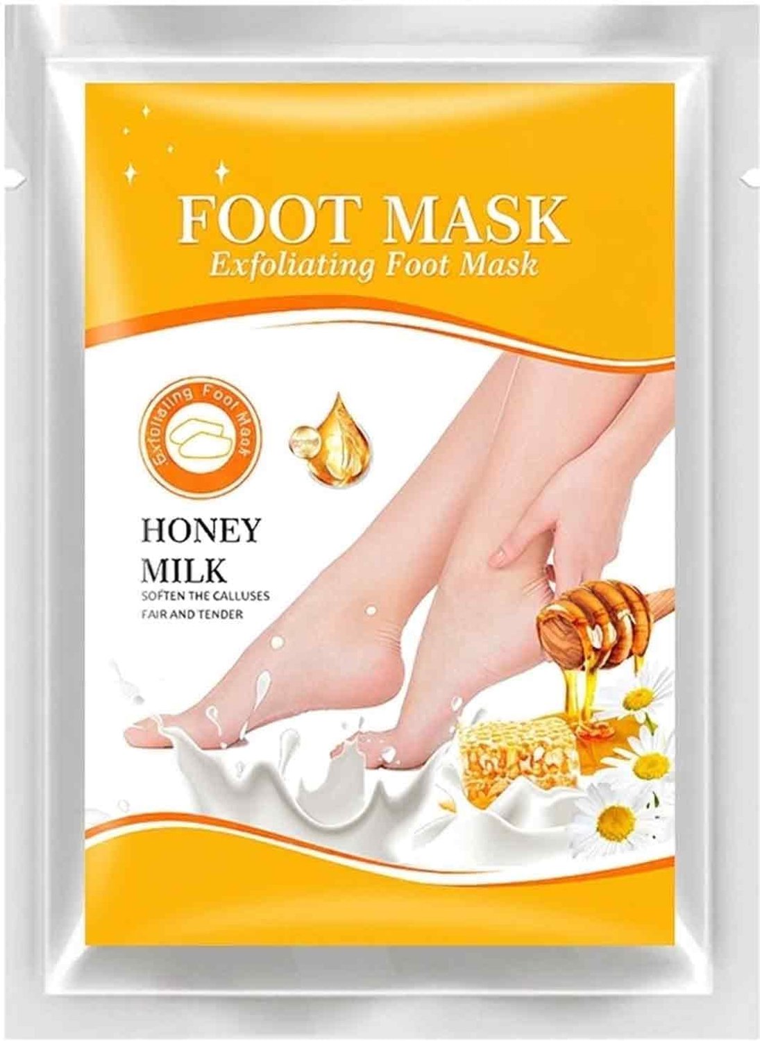 2 paar peeling voetmasker met honing, voetmasker voor het verwijderen van dode huid en eelt, peelingsokken voor zachte en gehydrateerde voeten, voetverzorging voor mannen en vrouwen