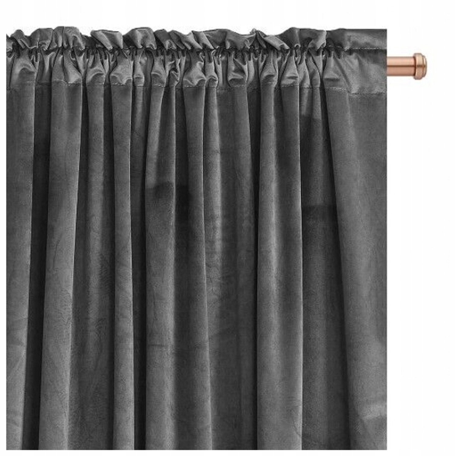 Verduisterende Velours Gordijn Imperial 140x250cm Lichtgrijs - Gordijnband