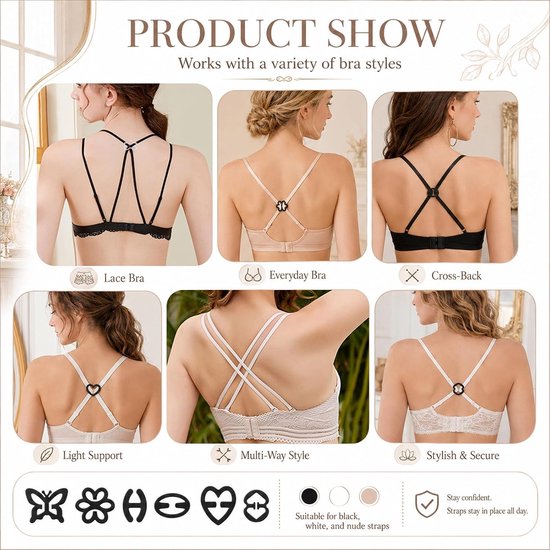 24 stuks BH-clips voor bandjes, racerback clip voor jurken en — afbeelding 3