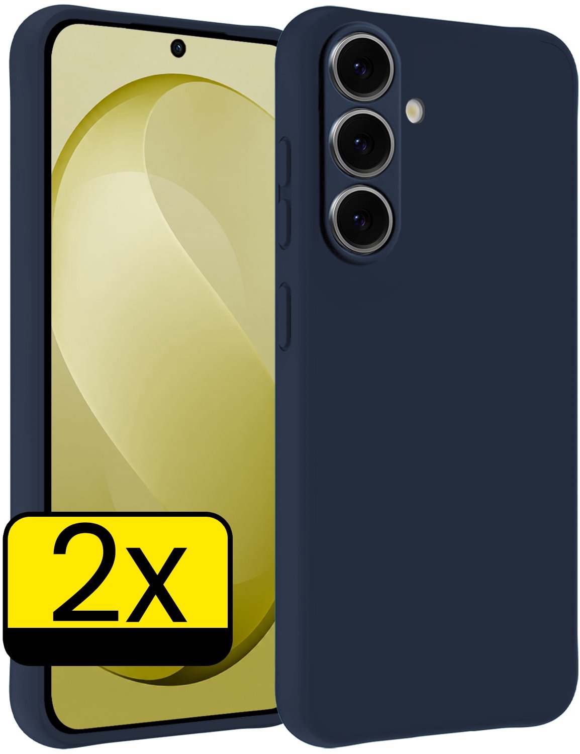 Hoesje - 2 Stuks - Geschikt voor Samsung Galaxy S26 FE - Sterk & Shockproof - Case Siliconen - Back Cover - Telefoon Hoes - Telefoonhoesjes - Donkerblauw