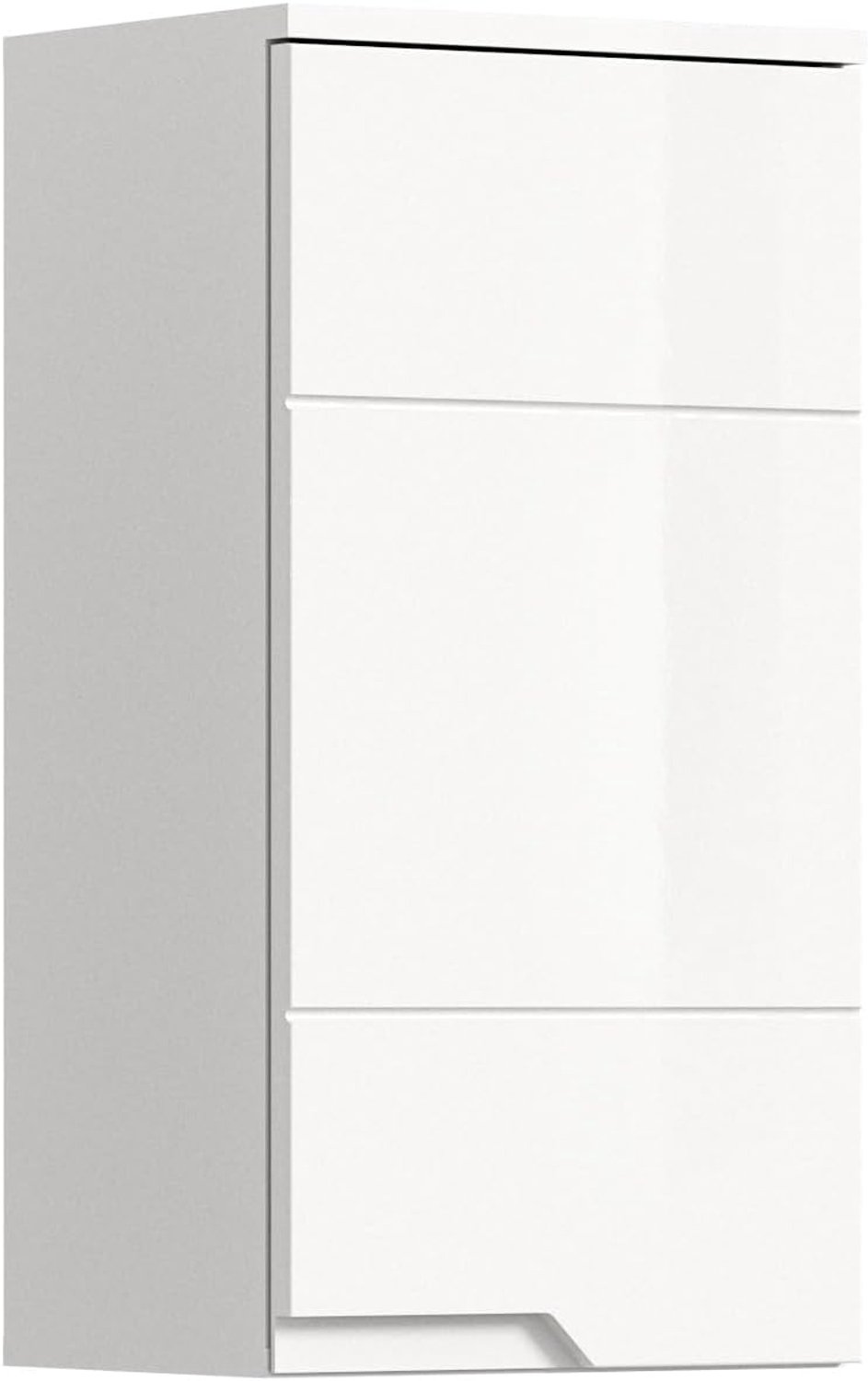 xonox.home - Hangkast Solero 38 x 73 x 27 cm in de voorkant wit hoogglans dieptrekken corpus wit - hangkast badkamerkast hangend wandkast - modern, ruimtebesparend en functioneel