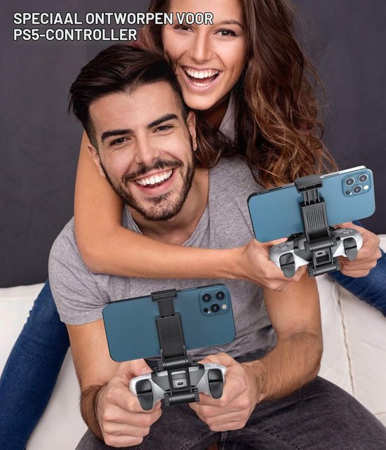 PS5 OIVO Controller en mobiele telefoonhouder, clip houder met verstelbare klem voor Sony PlayStation 5 — afbeelding 2