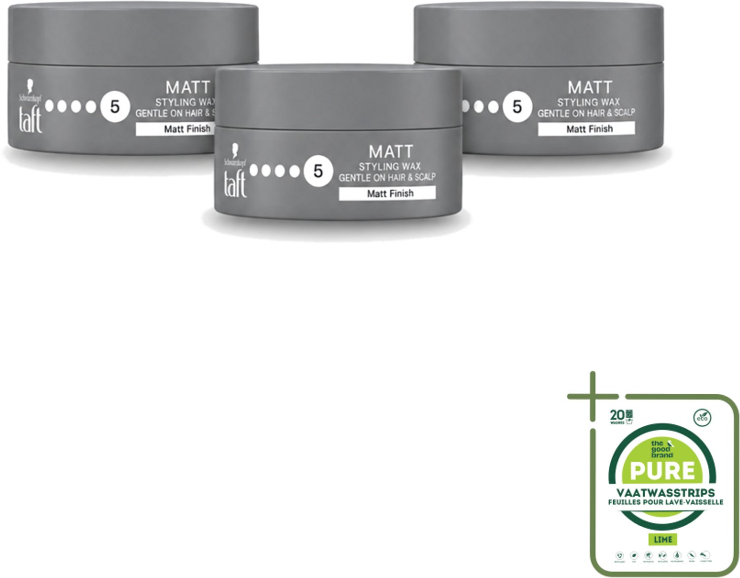 3 x Taft - Matt 5 - Styling Wax - Matterende finish - 75 ml - Grootverpakking - Haar Wax - Matte Finish - Haartextuur - Styling Wax - Haartype