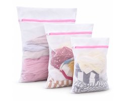 BukkitBow - Waszak Groot, Medium & Klein - Waszakken voor Wasgoed - Wasnetje voor BH, Sokken en Lingerie - Set van 3 - Roze