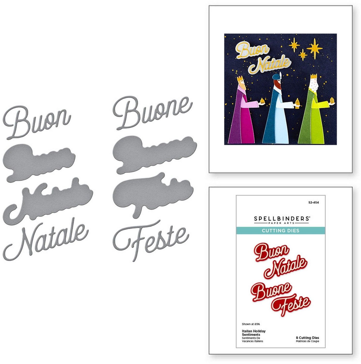 Spellbinders Snijmallen - Italian Holiday Sentiments - 8 st.